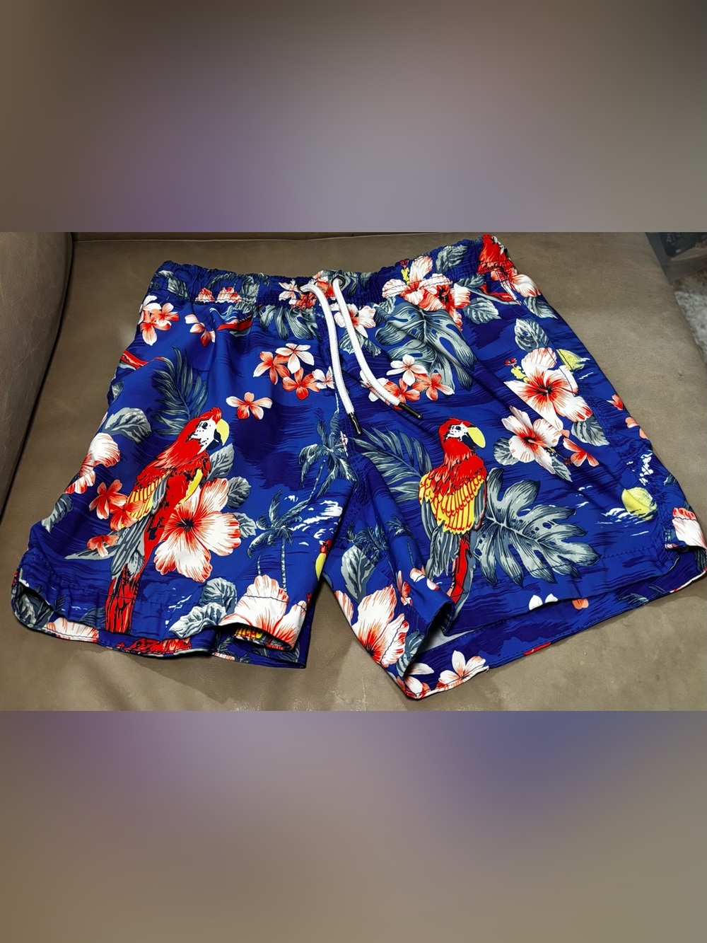 Abercrombie & Fitch Hawaiian Tropical Parrot Swim Trunks Shorts Men’s Small